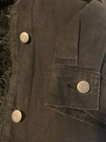 Vecchia giacca navy denim nero effetto invecchiato stile sbiadito sbiadito taglia 2X, 3X nuova con etichette - Foto 5 di 10