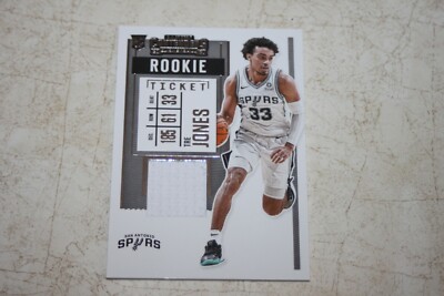 Tre Jones Rookie Jersey Patch Card Panini Contenders 2020-21