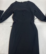 NWT Express Womens 8 Black Long Sleeve Mini Dress Sexy Mesh