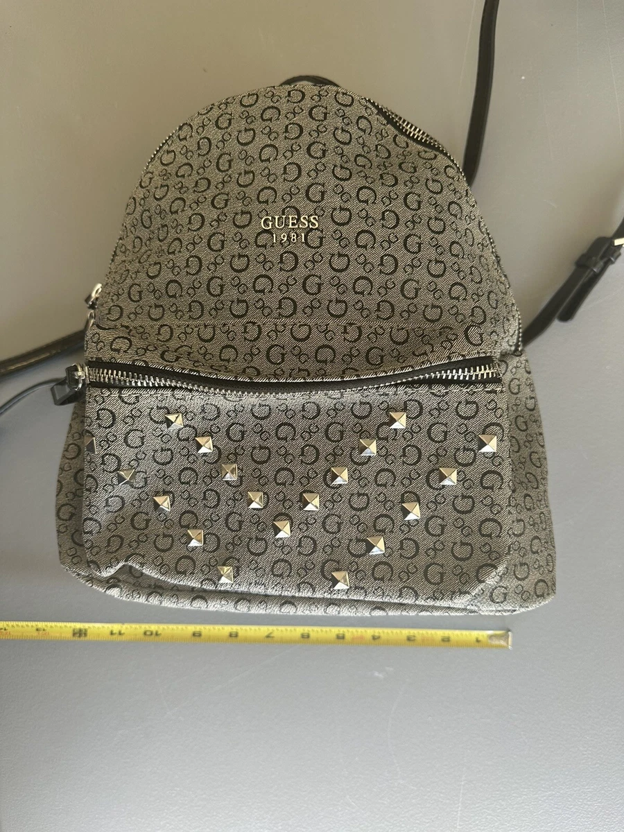 Grey Black GUESS Mini Backpack Purse Bag G Logo | eBay