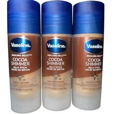 3x Vaseline Cocoa Shimmer Jelly Stick Glow Up Body Luminizer 1.4 oz