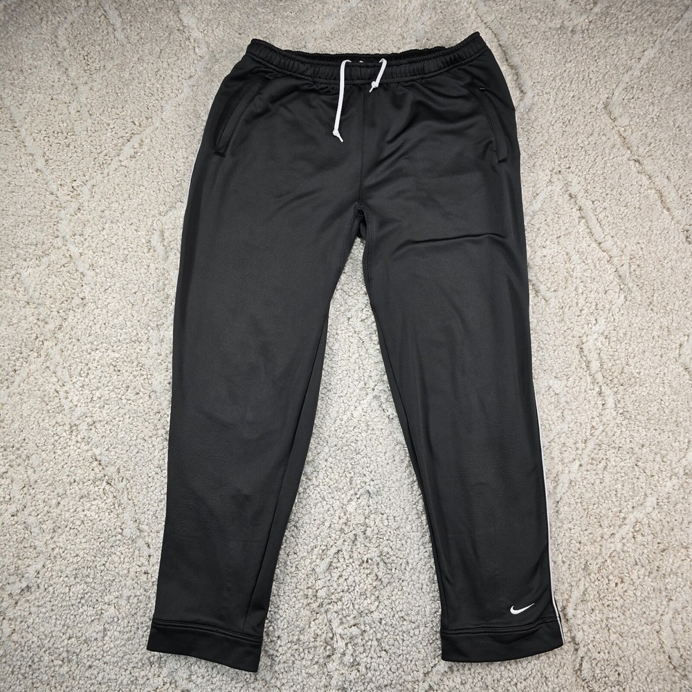 Nike Dri-FIT Men's Black Training Pants with Zip Ankles & Pockets Size L 36Wx29L