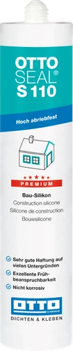 Ottoseal S110 Premium Bau Silikon 310ml Holz, Metall Kunststoff Fassaden Glas