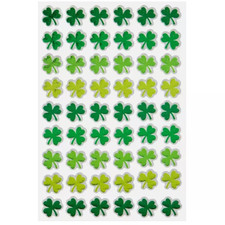 1 Sheet St. Patrick's Day Shamrock Foil Puffy Stickers Papercraft Planner Craft