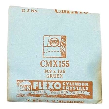 Germanow-Simon Mach (GS) CMX155 Watch Crystal 10.9x10.6 NOS Part Flexo Gruen
