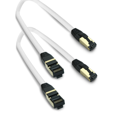 2x Cat 8.1 Patchkabel 0,25 m Netzwerkkabel vergoldet LAN Netzwerk Patch Kabel