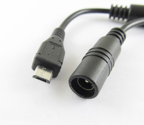 Adattatore spina alimentazione DC femmina 5,5x2,1mm a micro USB 5 pin cavo di ricarica - Foto 1 di 1