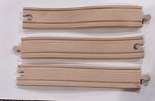 3 Curvy Wavy 9" Wood Railway Tracks Female And Male Piece. Brio Thomas
