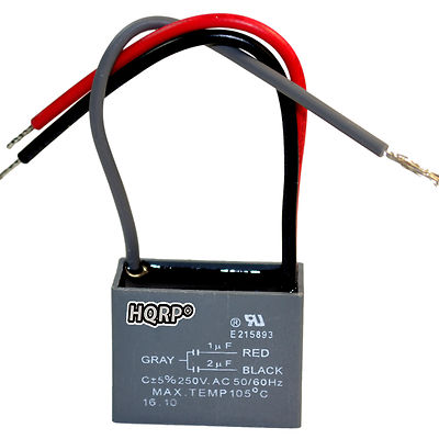 Motor Capacitor for Harbor Breeze Ceiling Fan 1uf+2uf 3-Wire CBB61 Replacement