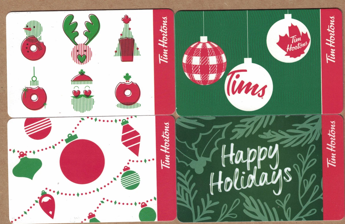 Tim Hortons Christmas Gift Cards x ( 4 )