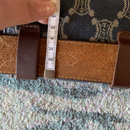 CELINE Vintage Macadam Denim Leather Studded Waist Bum Belt Bag - Picture 6 of 10