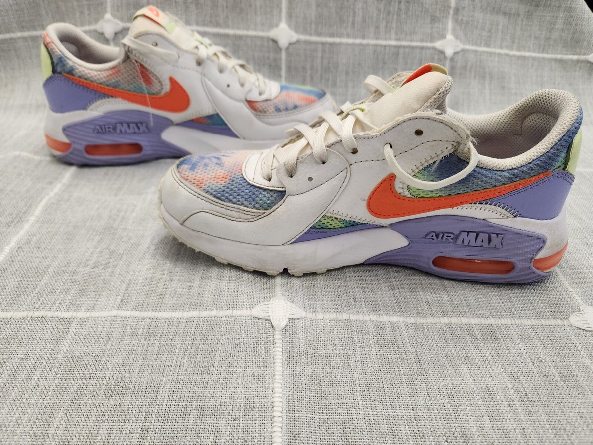 Nike Air Max Excee Sneakers Womens 7.5 White Purple Pulse Tie Dye