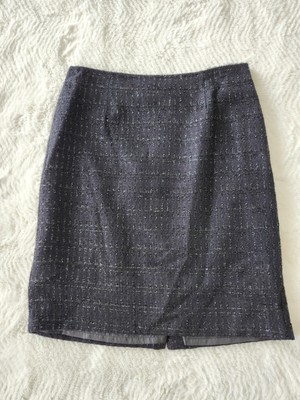 Covington Essentials Missy Pencil Skirt Black Shiny Tweed Size 10