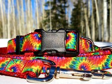 Tie Dye Dog Collar, Leash, or Martingale- 3/4"