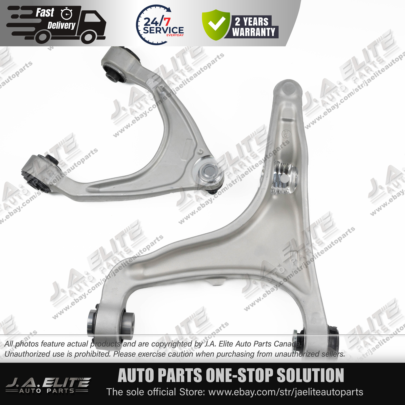 2pcs Front Right Upper & Lower Control Arm fit Maserati Levante (2017+)