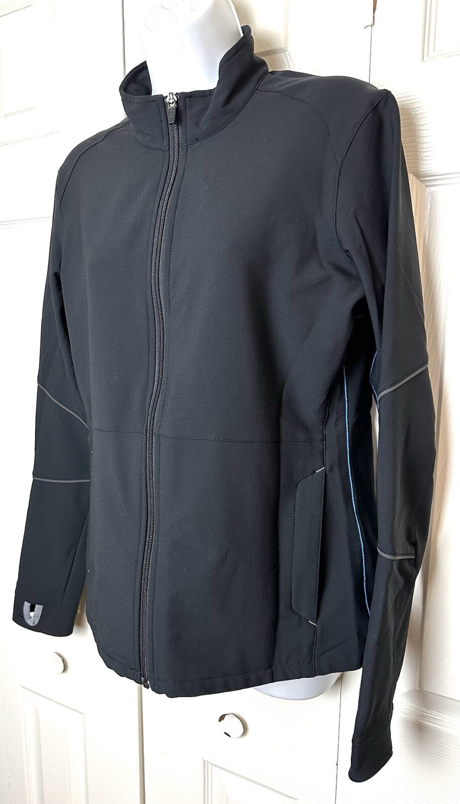 AETHER Soft Shell Jacket Coat Black Zip Pockets T… - image 3