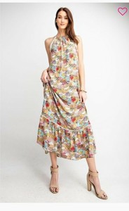 mustard boho maxi dress