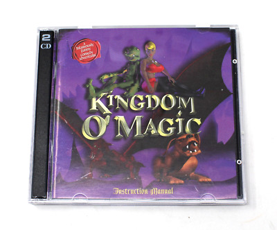 Kingdom O' Magic 1996 PC 2-Disc CD-ROM Game w/ Case & Manual - Has Case Damage