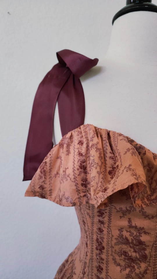 Anthropologie Midi Dress New Size Small XS Floral Mauve Goddess Coquette Boho - Image 4 of 4