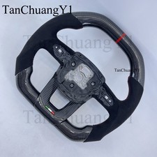 For Lamborghini Urus Custom Carbon Fiber Alcantara Steering Wheel Red Stripe