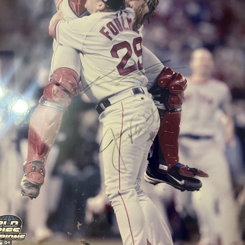 JASON VARITEK KEITH FOULKE 2004 WORLD SERIES FRAMED SIGNED PHOTO MLB Authenticat - Picture 3 of 15