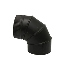 6 In. X 6 In. Black Stove Pipe Elbow