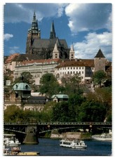 Prague Castle Scenic View Photochrome Postcard