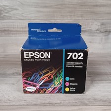 New Epson 702 T702520 Tri-Color Cyan Magenta Yellow Ink Cartridges Exp. 03/25