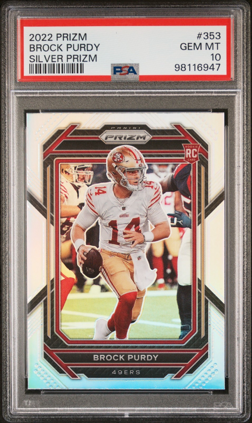 2022 Panini Prizm Brock Purdy #353 Silver Prizm Rookie RC PSA 10 GEM MINT