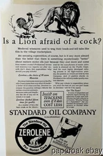 2 Original ca1929 Standard Oil Zerolene Oil Advertising Posters