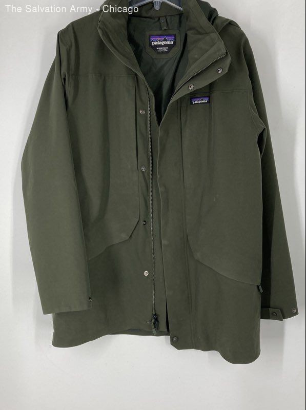 Patagonia Mens Green Long Sleeve Full-Zip Parka Jacket Size Medium