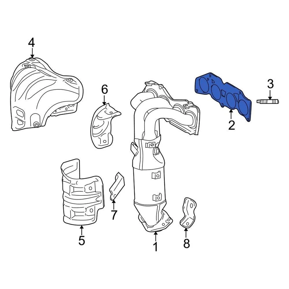 For Toyota Camry 2010-2017 Toyota 171730V010 Exhaust Manifold Gasket Foto 2 de 4