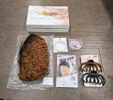 Wig For Woman Curly Brown With Cap And Accessories NEW