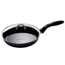 Swiss Made Nonstick Frying Pan with Lid 9.5 Inch Ergonomic Durable Kitchen Co...