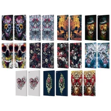 OFFICIAL RIZA PEKER SKULLS 9 LEATHER BOOK WALLET CASE FOR AMAZON FIRE