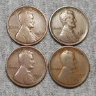 Lot Of 4 Lincoln Wheat Cents - 1910 S, 1911 S. 1912 S & 1917 S