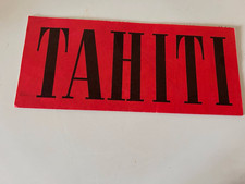Vintage Tahiti Map  folded  12 x 12.5" In French Made in Paris