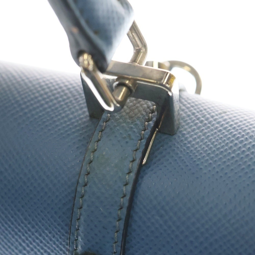 Prada Saffiano 2Way Handbag Shoulder Bag Blue Bn2789 thumbnail 6