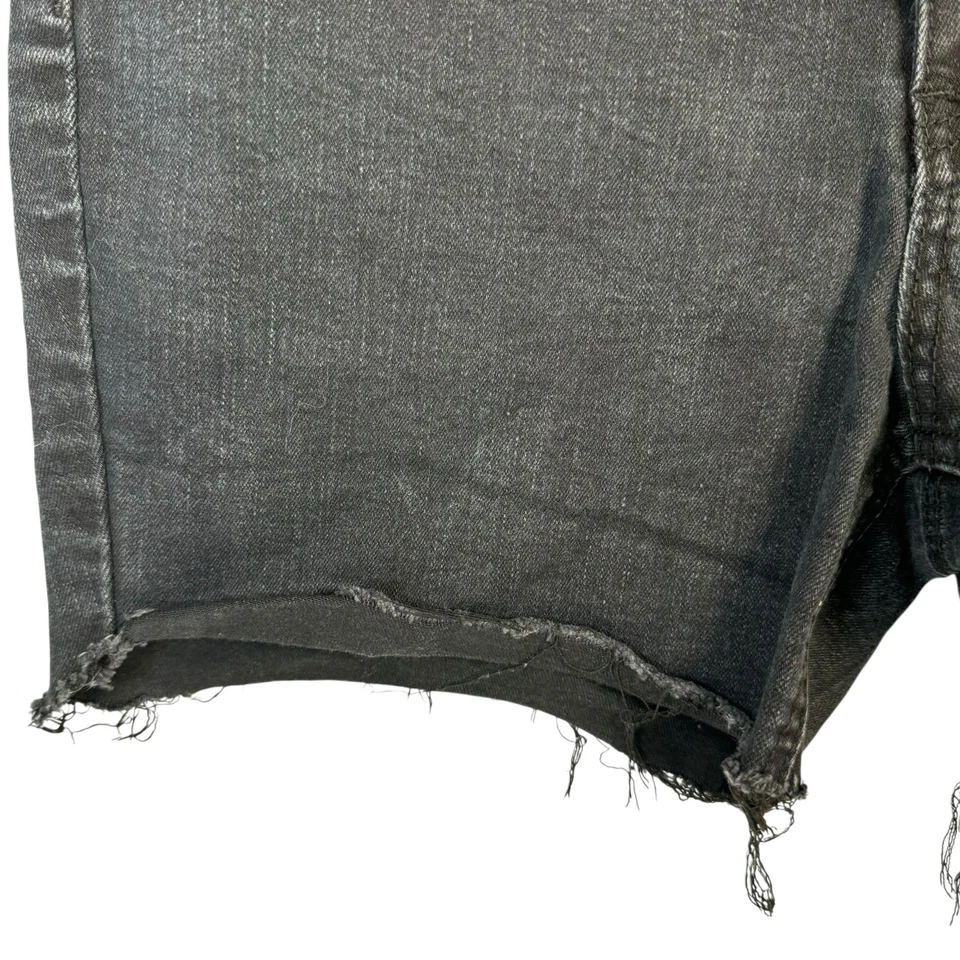 Rue 21 黑色牛仔短裤 Cut Off Stretch Goth Punk Grunge Alternative 尺寸 12R — 第 3/4 张图片