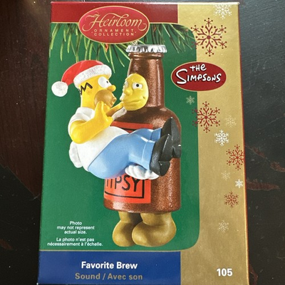 #ad Carlton Heirloom The Simpsons Favorite Brew 105 Christmas Holiday Ornament $15.50