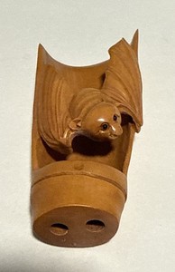 Japanese Netsuke Wooden Bat Tea Scoop