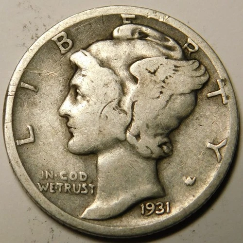 1931 D Mercury Dime G - VG   "Actual Coin Pictured - Not Cleaned"