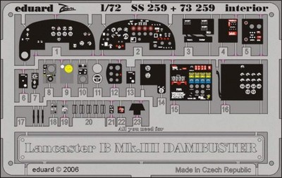 Eduard SS259 1:72 Avro Lancaster B.I/III 'Dambuster' Interieur to be used with Ha