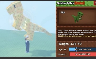 ROBLOX (GROW A GARDEN ) GOLDEN T-REX    