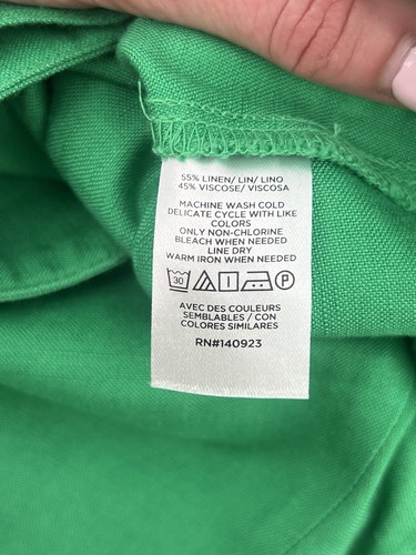 Loft Green Linen Blend Ruffle Wrap Mini Skirt Size 8 Eight - Picture 8 of 9