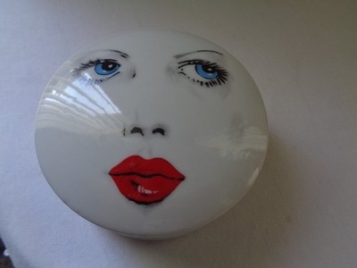 Vintage MCM Royal Crown ''Foxy Lady'' Face Powder Trinket Jar Retro 1976 EUC