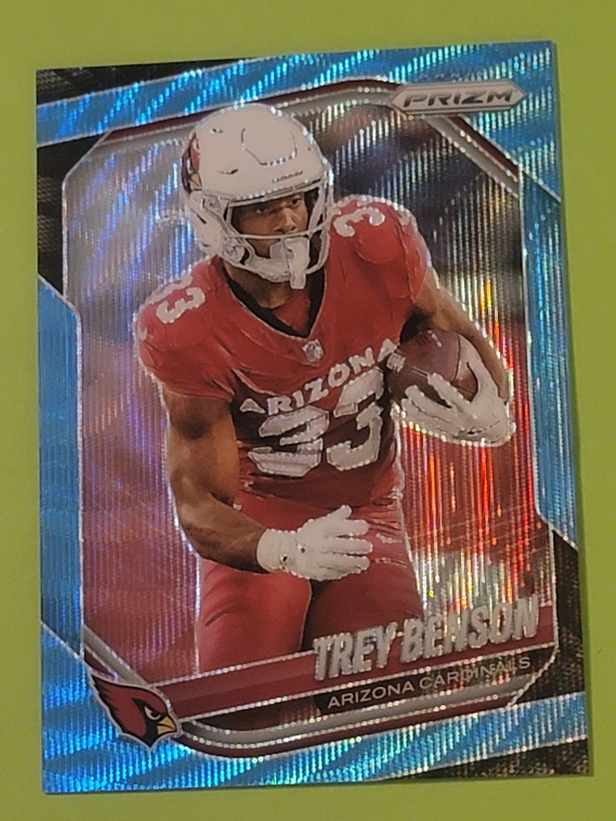 2025 Panini Prizm - Trey Benson #69 Blue Wave Prizm /230 - Arizona Cardinals