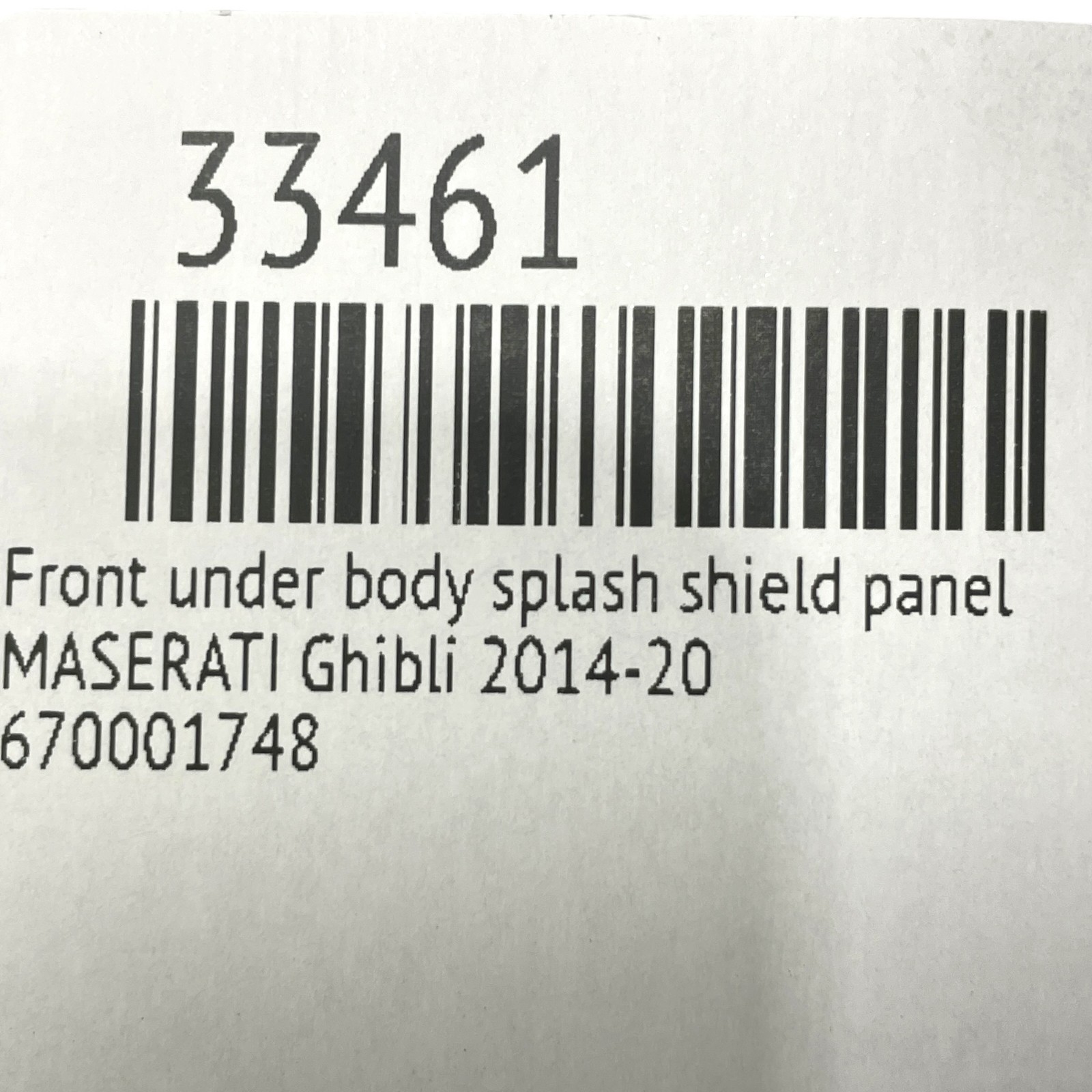 Maserati Ghibli 2014-2023 FRONT+LOWER Engine splash shield