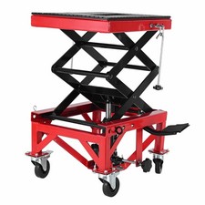 350 LBS 4 Wheel Hydraulic Motorcycle Lift Table Dirt Bike Scissor Jack Stand ATV