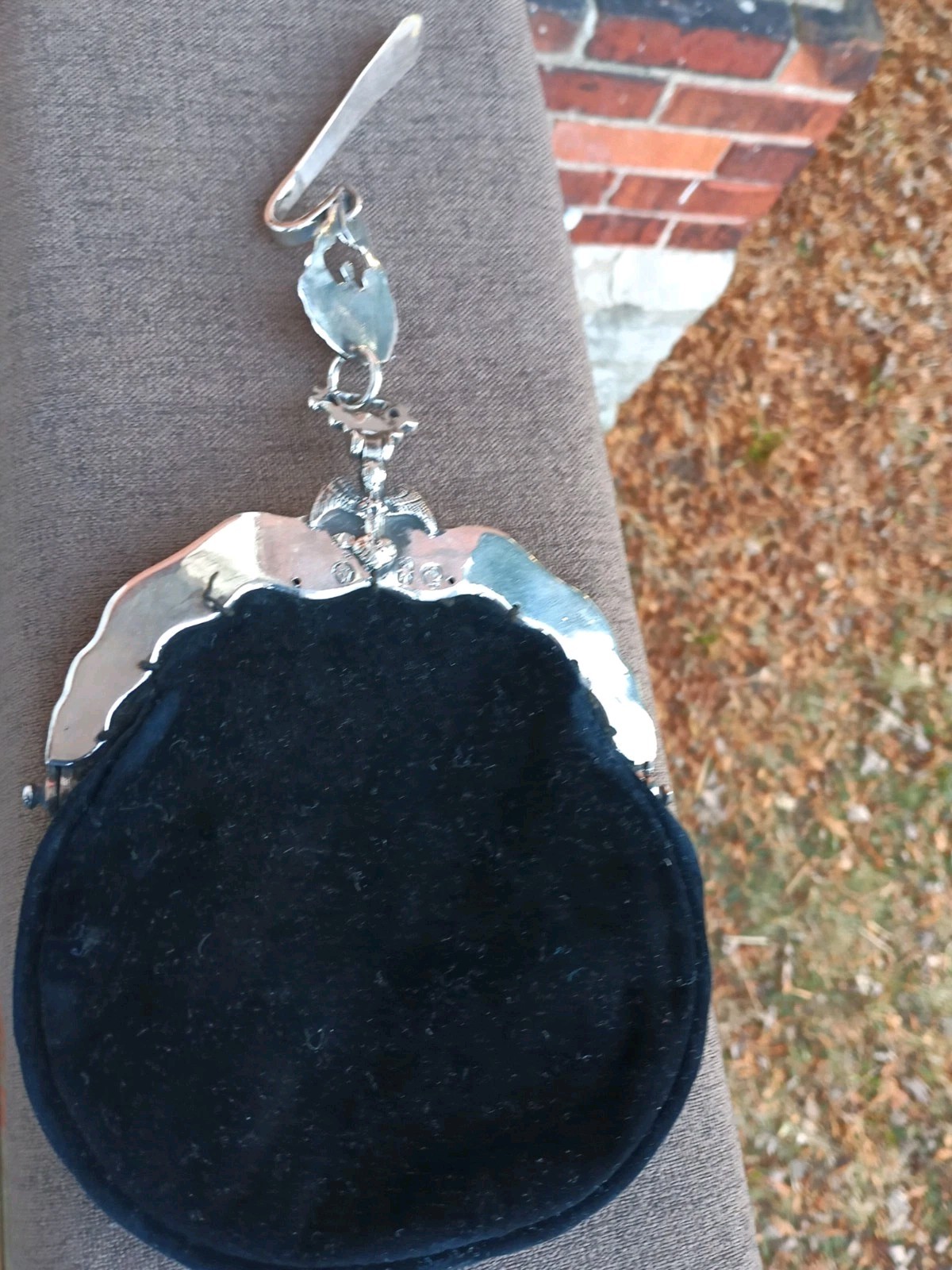 Antique Solid .800 Silver Chatelaine Bag /Purse E… - image 2